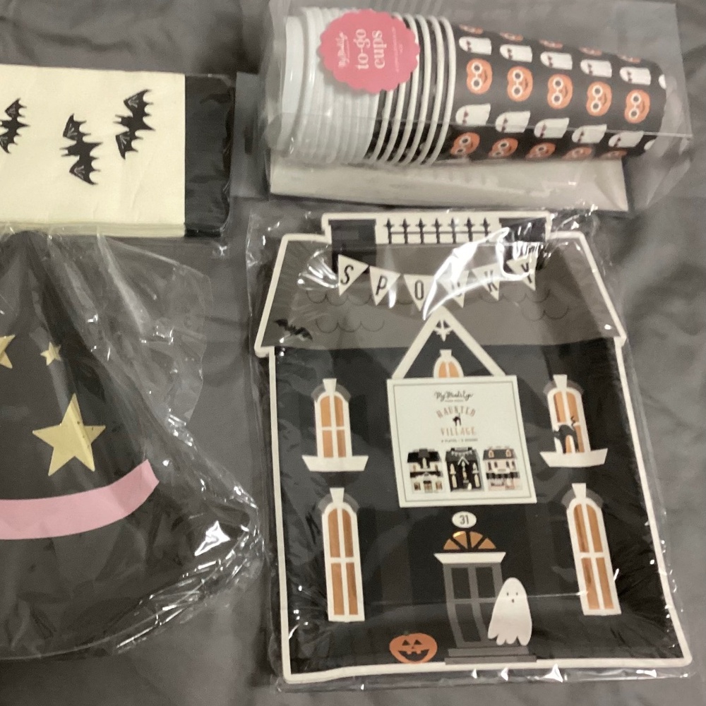 Spooky Haunted Village party supplies from My Mind’s Eye-NIPs